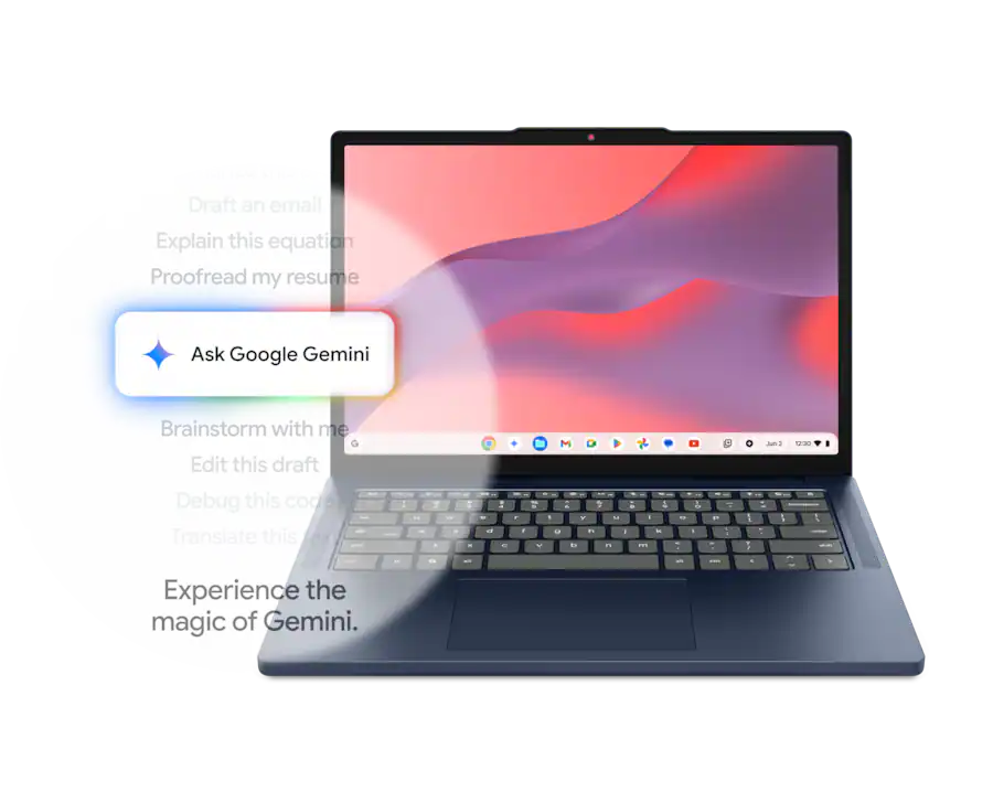 Lenovo IdeaPad Slim 3 Chromebook 14″ 2K Touchscreen Laptop (MediaTek Kompanio 540, 8GB Memory, 128GB Storage), Cosmic Blue