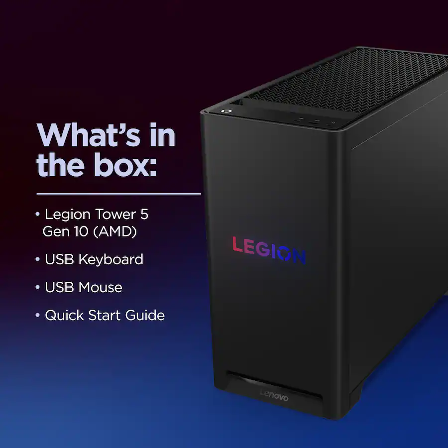Lenovo Legion Tower 5 Gaming Desktop AMD Ryzen 7 7800X3D 32GB Memory NVIDIA GeForce RTX 5070 1TB SSD Eclipse Black — Eclipse Black