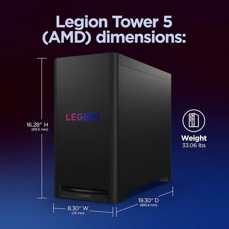 Lenovo Legion Tower 5 Gaming Desktop AMD Ryzen 7 7800X3D 32GB Memory NVIDIA GeForce RTX 5070 1TB SSD Eclipse Black — Eclipse Black