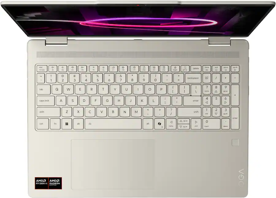 Lenovo Yoga 7a 2-in-1 16″ 2K OLED Touchscreen Laptop, AMD Ryzen™ AI 7 445, 24GB RAM, 512GB SSD, Copilot+ PC, Seashell — Seashell