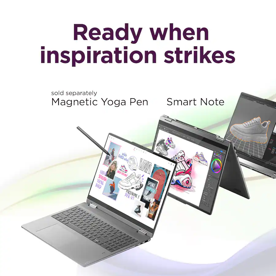 Lenovo Yoga 7i 2-in-1 Copilot+ PC 16″ 2K Touchscreen Laptop (Intel® Core™ Ultra 5, 16GB Memory, 512GB SSD), Luna Grey — Luna Grey