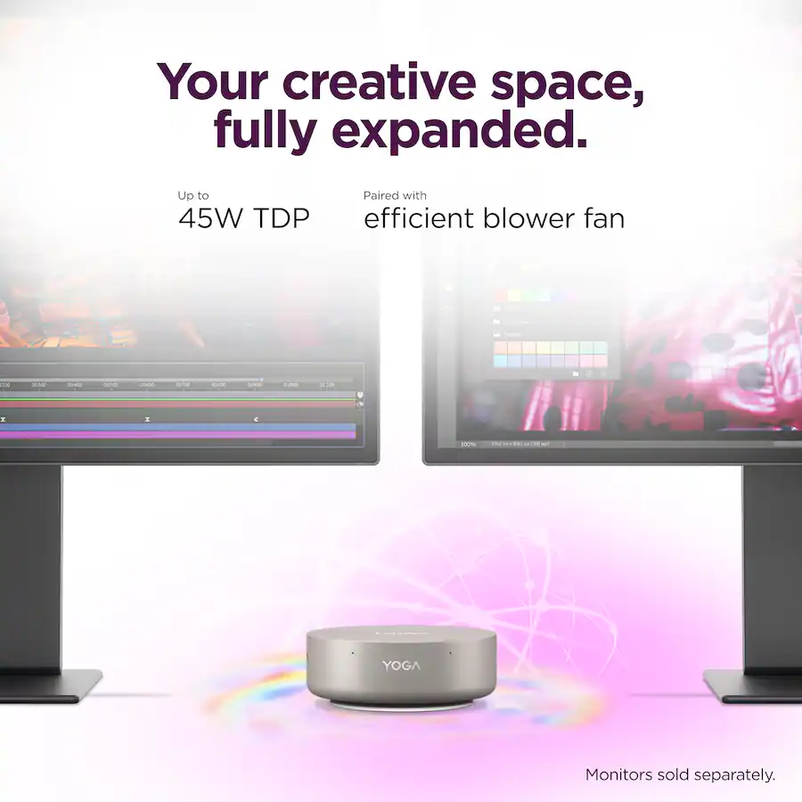 Lenovo Yoga Mini Desktop (Intel Core Ultra 5 Processor 325, 16GB Memory, 512GB SSD, Seashell) — Seashell