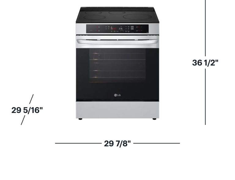 LG 30″ Smart Slide-In Electric Induction Convection Range with Air Fry, Stainless Steel — Stainless Steel