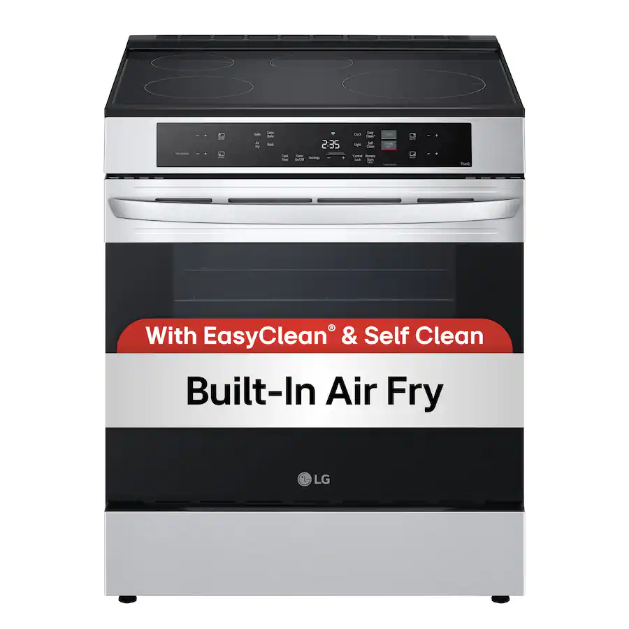 LG 30″ Smart Slide-In Electric Induction Convection Range with Air Fry, Stainless Steel — Stainless Steel