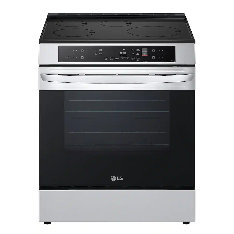 LG 30″ Smart Slide-In Electric Induction Convection Range with Air Fry, Stainless Steel — Stainless Steel