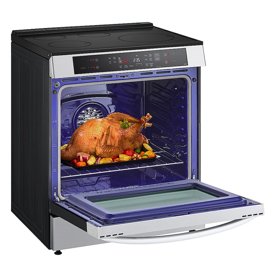 LG 30″ Smart Slide-In Electric Induction Convection Range with Air Fry, Stainless Steel — Stainless Steel
