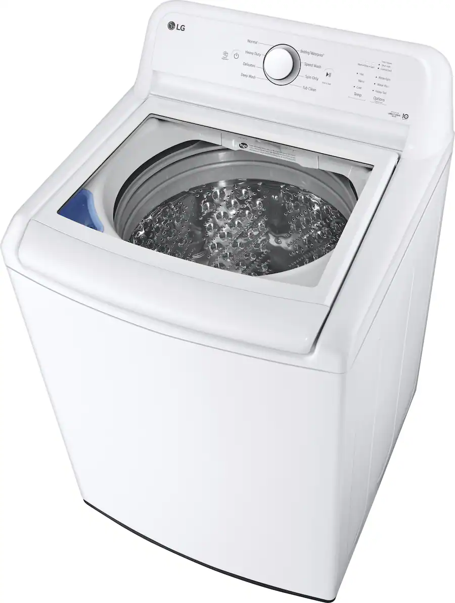 LG 4.3 cu. ft. High-Efficiency Top Load Washer with SlamProof Glass Lid, White — White