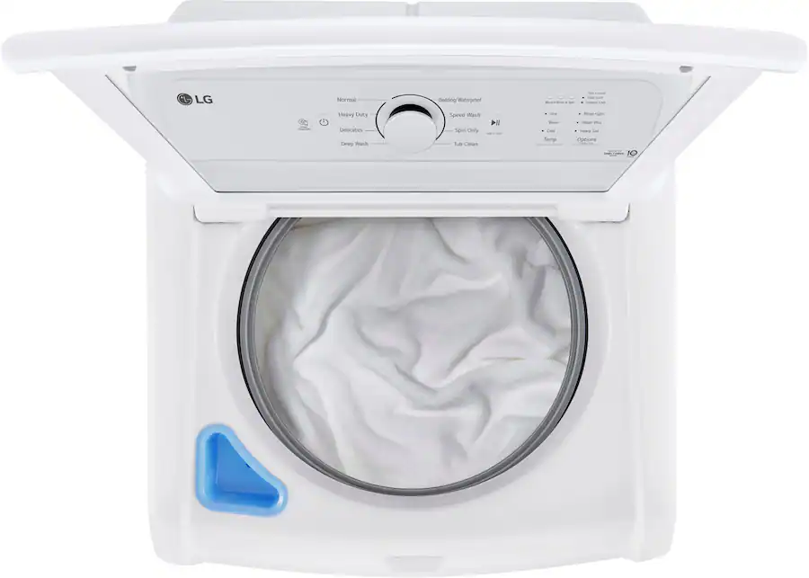 LG 4.3 cu. ft. High-Efficiency Top Load Washer with SlamProof Glass Lid, White — White