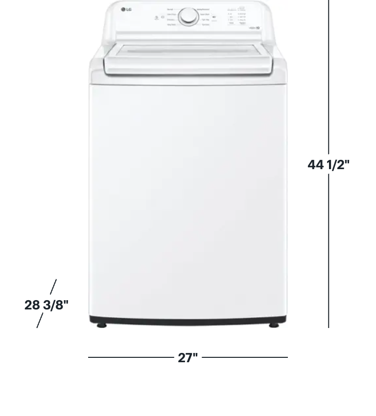 LG 4.3 cu. ft. High-Efficiency Top Load Washer with SlamProof Glass Lid, White — White