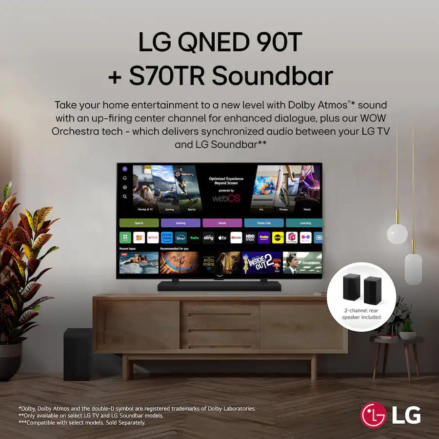 LG S70TR 5.1.1 Channel Home Theater Soundbar with Wireless Subwoofer and Rear Speakers Dolby Atmos WOW Orchestra Black — Black