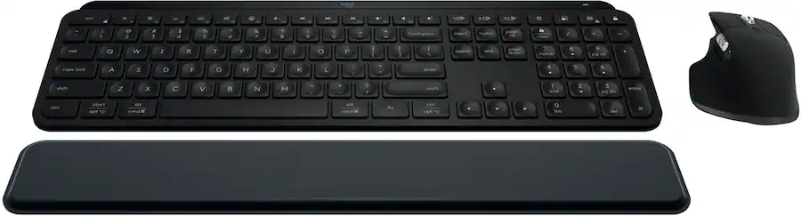 Logitech MX Keys S Combo Full-Size Wireless Scissor Keyboard and Mouse Bundle with Palm Rest (Black) — Black