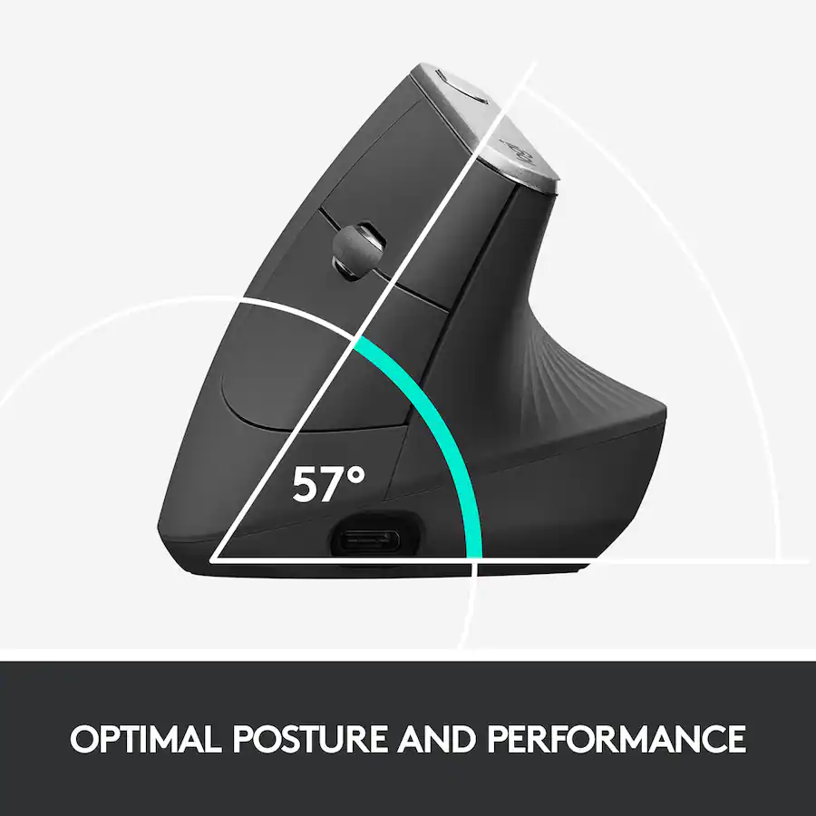 Logitech MX Vertical Advanced Wireless Ergonomic Mouse, Graphite — Graphite