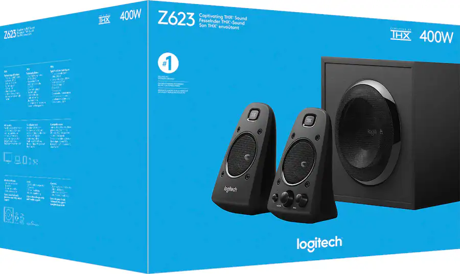 Logitech Z623 2.1 Speaker System (3-Piece) for PC, Black — Black