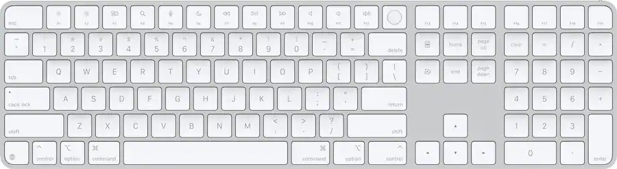 Magic Keyboard with Touch ID and Numeric Keypad for Mac (Apple Silicon, USB‑C, Black Keys) — White