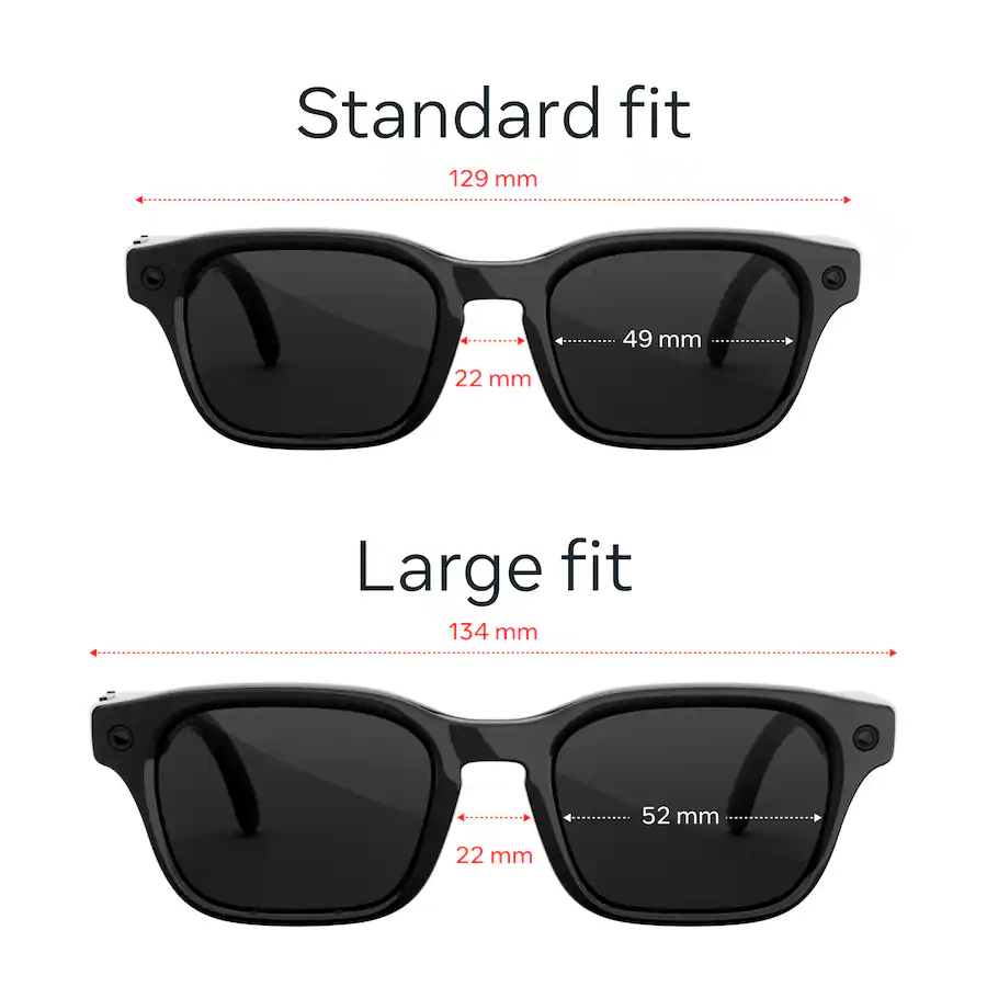 Meta Adventurer Smart AI Glasses with Transitions Grey Lenses, Classic Black — Classic Black