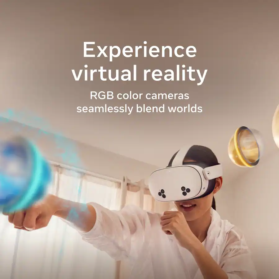 Meta Quest 3S 128GB Wireless Virtual Reality Headset, White — White