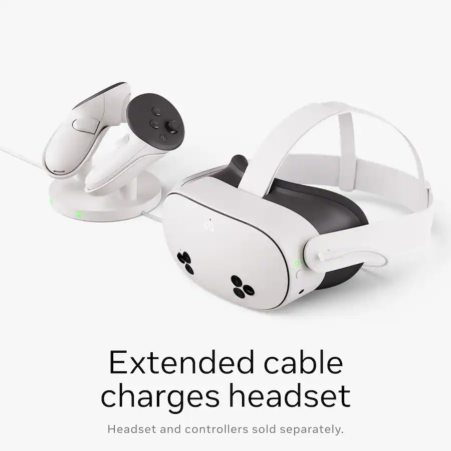 Meta Quest Compact Charging Dock for Quest 3 and Quest 3S Wireless Charging Station — White