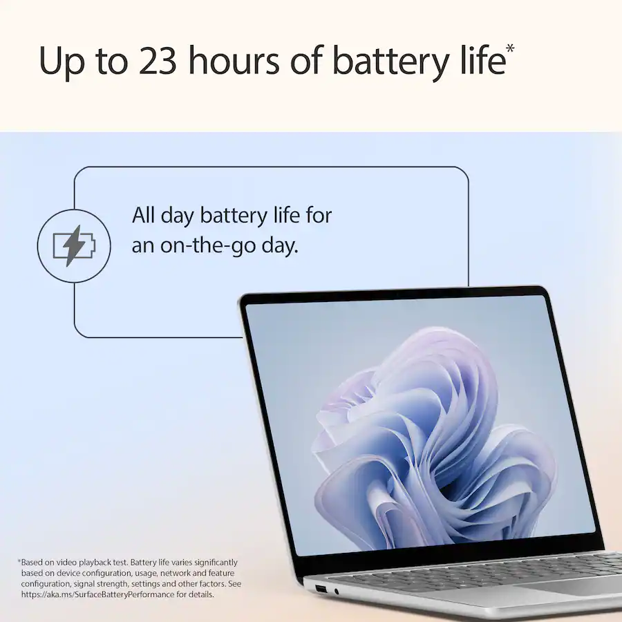 Microsoft Surface Laptop 13″ 2K Touchscreen, Snapdragon® X Plus 8-Core, 8GB Memory, 256GB Storage, Platinum — Platinum