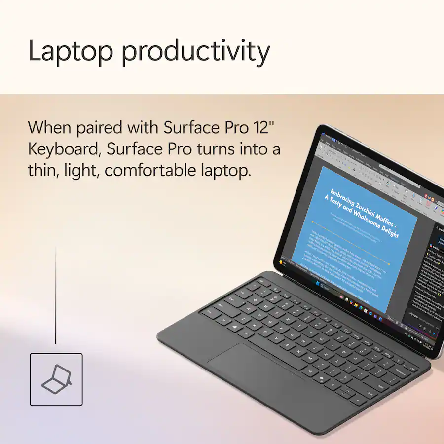 Microsoft Surface Pro 12-inch Copilot+ PC with Snapdragon X Plus Processor Device Only Platinum — Platinum