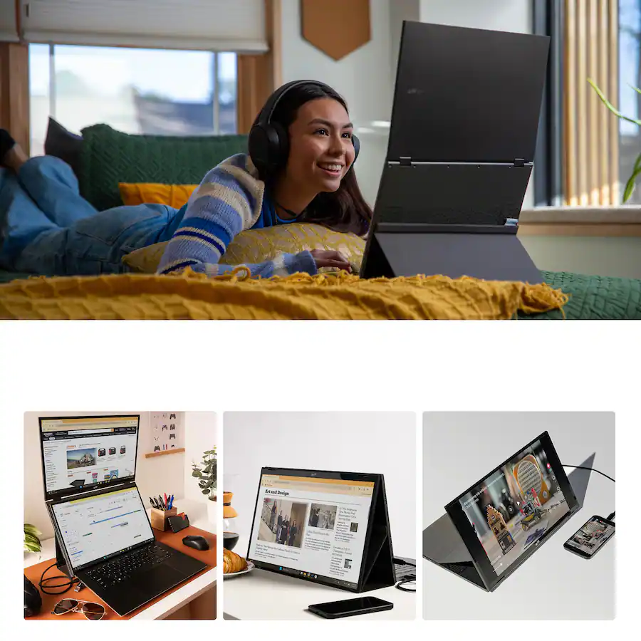 Mobile Pixels Duex Float 2 Pro 16″ Portable Monitor, Black — Black