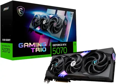 MSI NVIDIA GeForce RTX 5070 12G GAMING TRIO OC 12GB GDDR7 PCI Express Gen 5 Graphics Card, Black