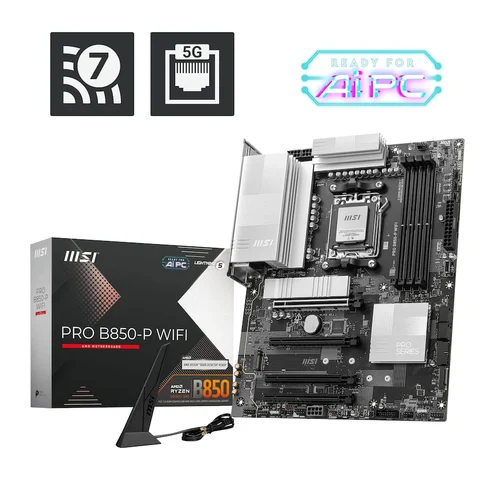 MSI PRO B850-P WIFI AMD B850 ATX Motherboard, Black