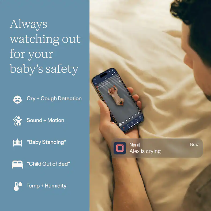 Nanit Pro Smart Baby Monitor with Floor Stand, White — White