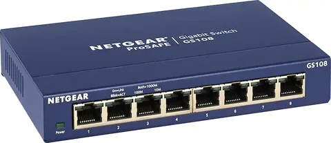 NETGEAR 8‑Port 10/100/1000 Gigabit Ethernet Unmanaged Switch, Blue