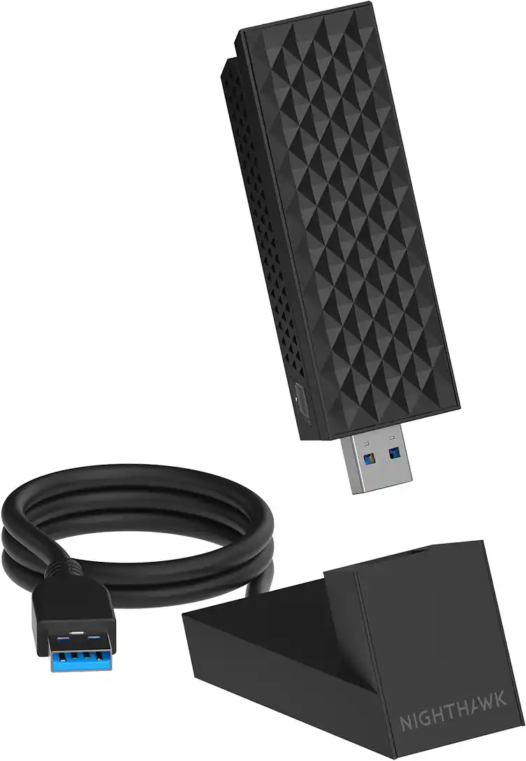 NETGEAR Nighthawk A9000 Wi‑Fi 7 USB 3.0 Adapter for Windows 11 PC, Black — Black