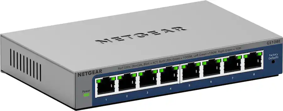 NETGEAR Plus Series 8‑Port Gigabit Ethernet Switch, Gray — Gray