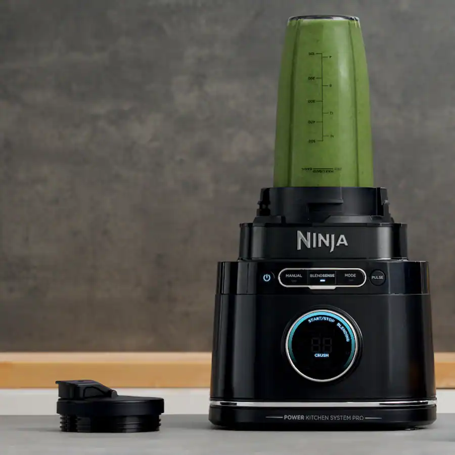 Ninja Detect Kitchen System Power Blender & Food Processor Pro with 24 oz To‑Go Cup and BlendSense Technology, Black — Black