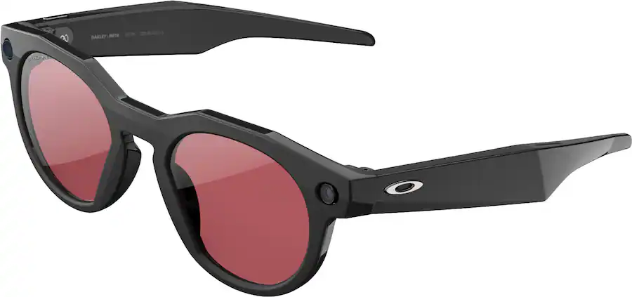 Oakley Meta HSTN Glasses with Meta AI, Audio, Photo & Video Compatibility, Prizm Dark Golf Lenses, Black — Black