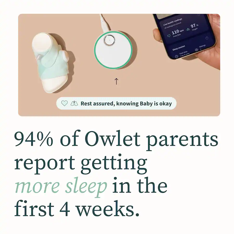 Owlet Dream Sock Smart Wearable Baby Monitor with Live Heart Rate Oxygen Alerts Mint — Mint