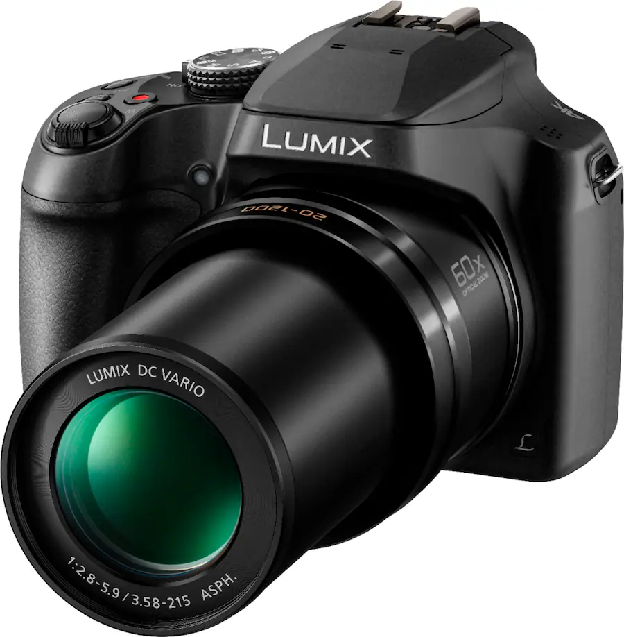 Panasonic LUMIX FZ80D 18.1MP 4K Photo Point-and-Shoot Digital Camera with 60x Zoom Lens, Black — Black