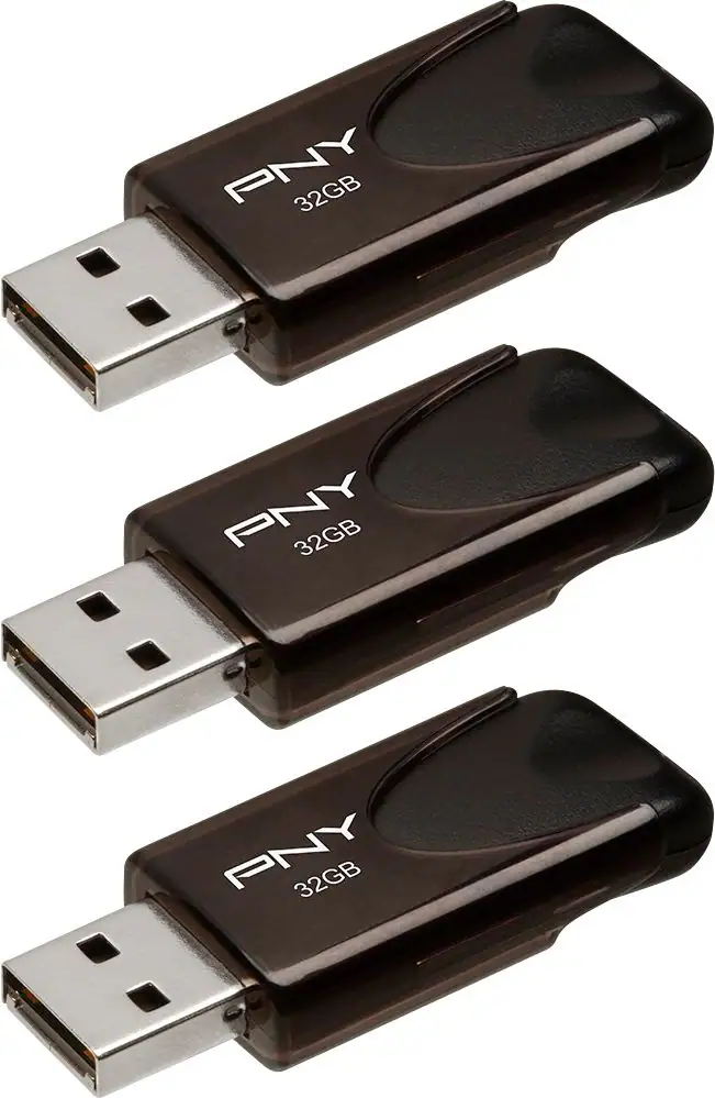 PNY Attaché 4 16GB USB 2.0 Flash Drive 5-Pack, Black