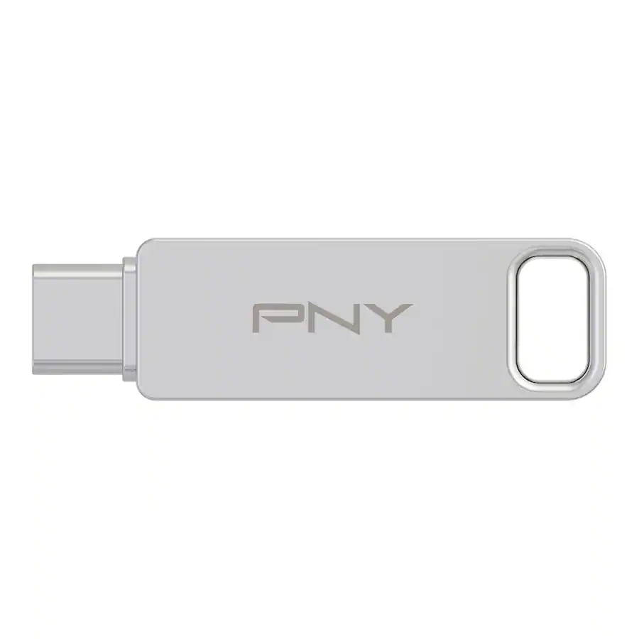 PNY DUO LINK 128GB USB 3.2 Type-C Dual Flash Drive, Silver