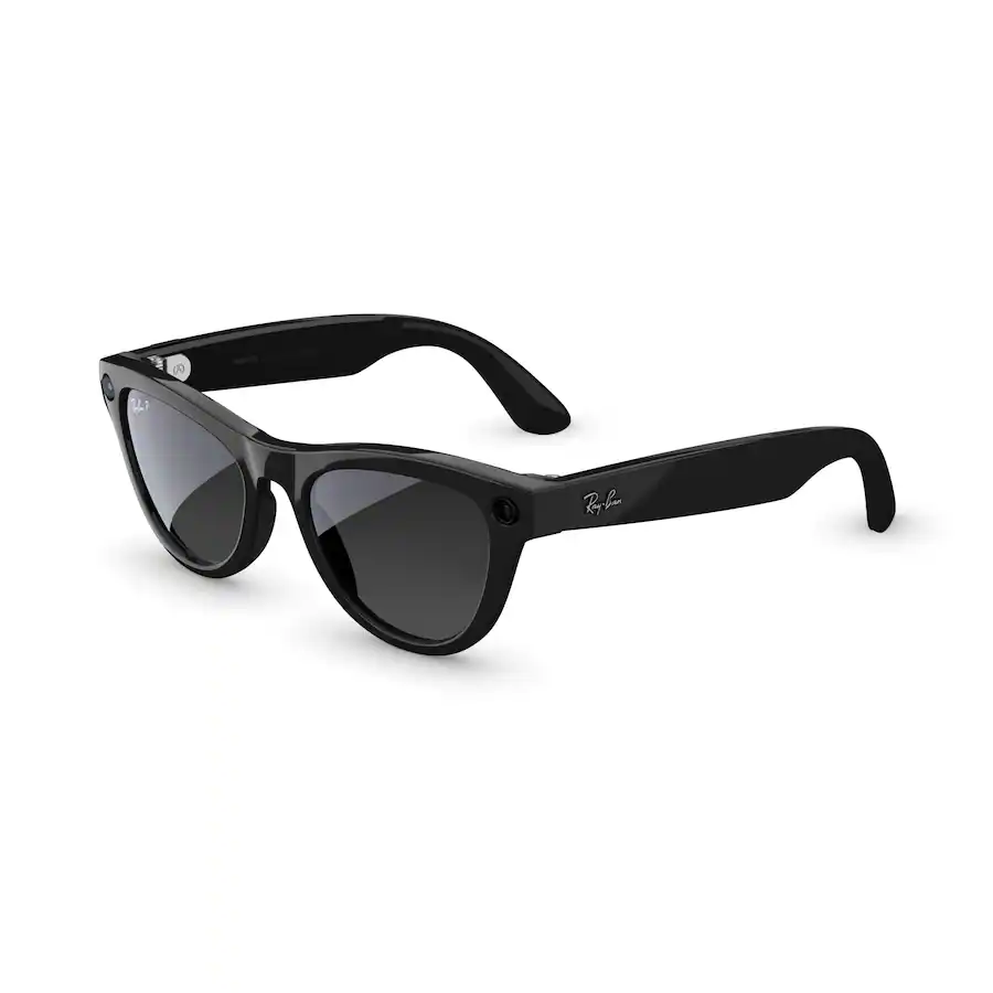 Ray-Ban Meta Skyler Gen 2 Glasses with Meta AI, Audio, Photo & Video Compatibility, Transitions Sapphire Lenses — Shiny Black