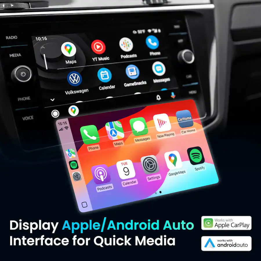 Rexing CPW-42 Wireless CarPlay & Android Auto Adapter, Black — Black