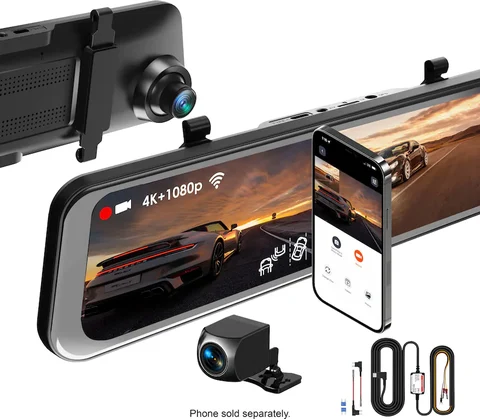 Rexing M2 Max Pro 4K WiFi GPS Mirror Dash Cam Black