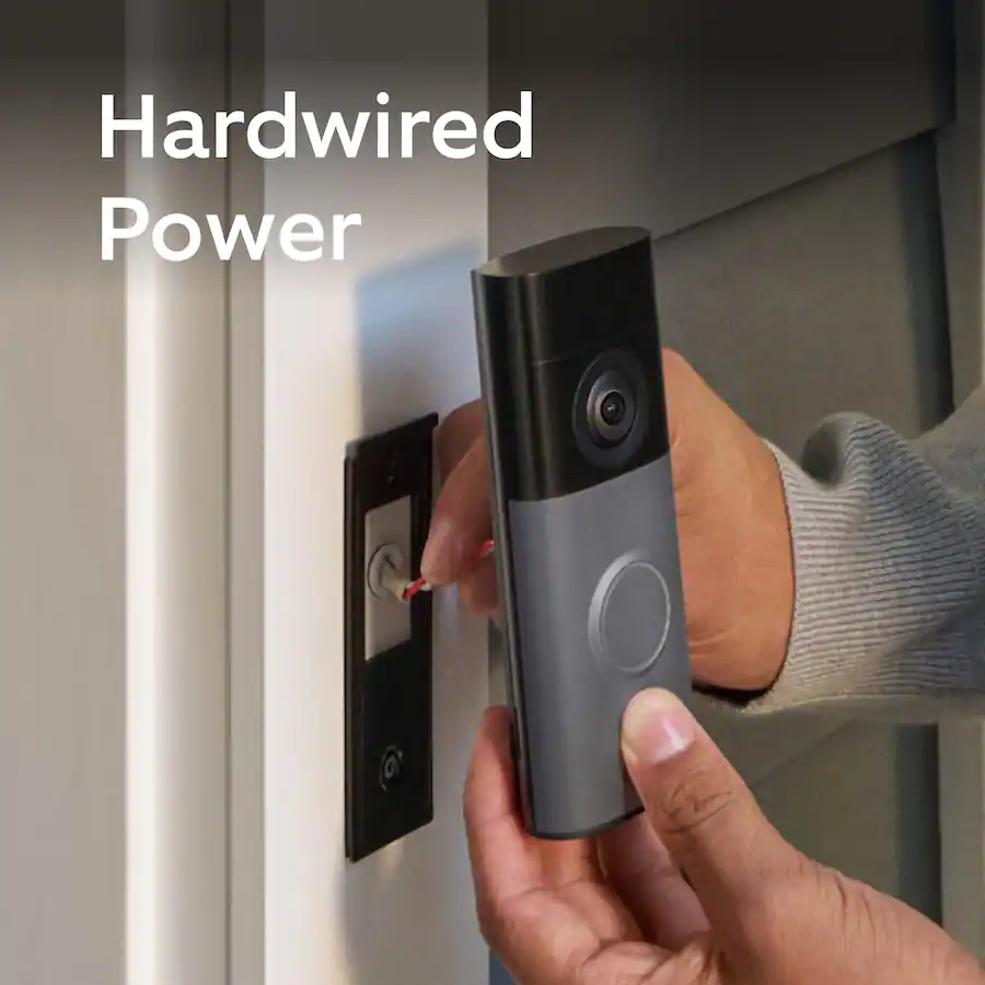 Ring Wired Doorbell (Newest Model) – Retinal 2K Video, Speckled Grey — Gray