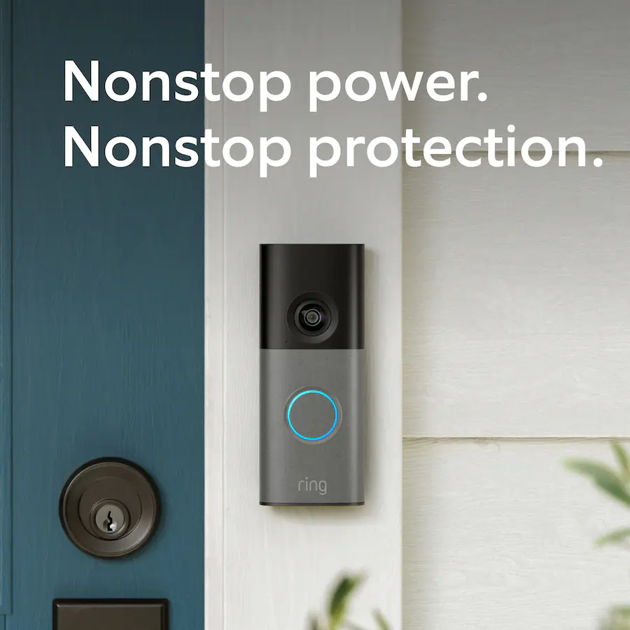 Ring Wired Doorbell (Newest Model) – Retinal 2K Video, Speckled Grey — Gray