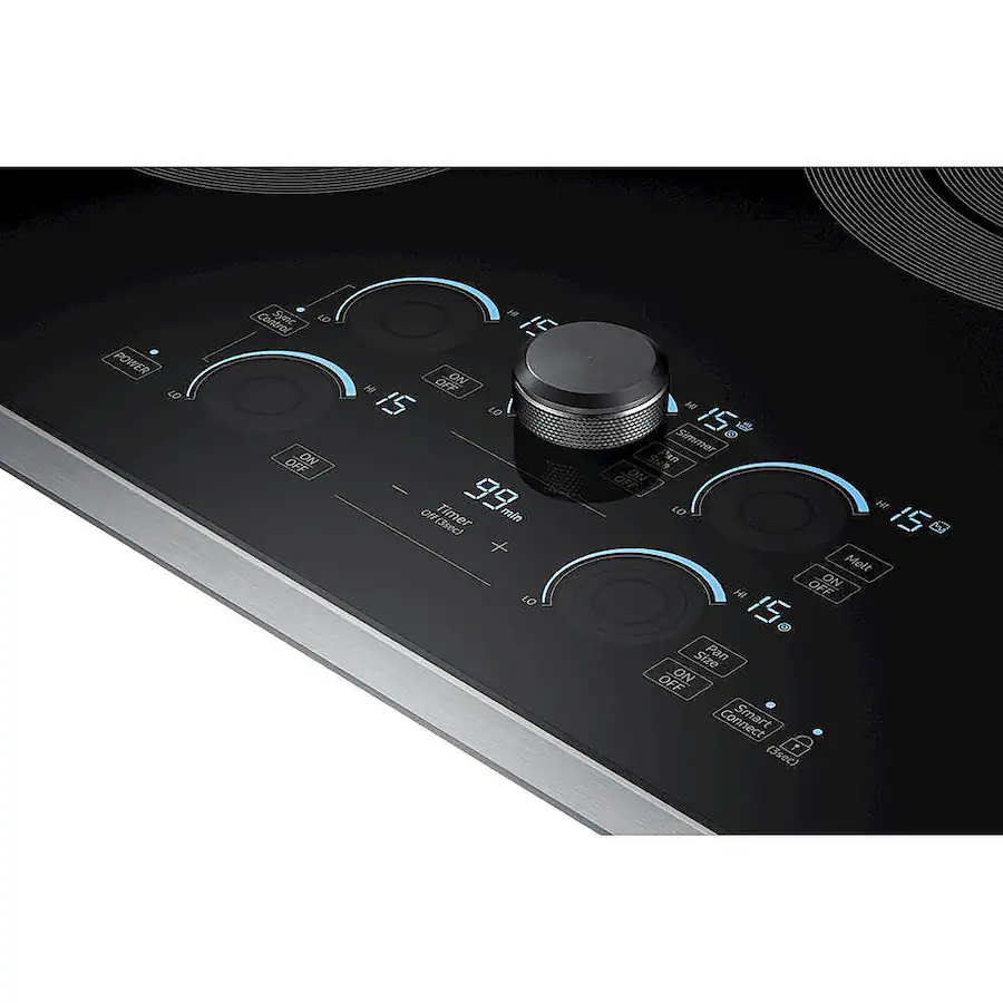 Samsung 30″ Electric Cooktop with Wi‑Fi and Rapid Boil, Stainless Steel — Stainless Steel