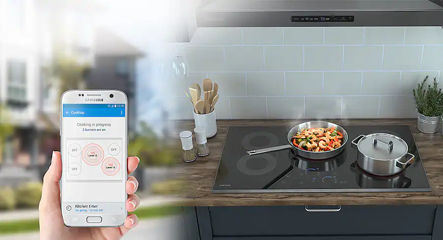 Samsung 30″ Electric Cooktop with Wi‑Fi and Rapid Boil, Stainless Steel — Stainless Steel