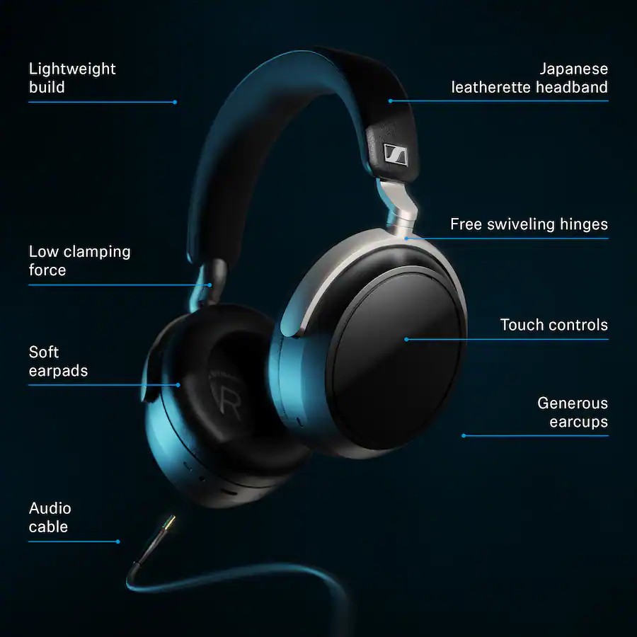 Sennheiser HDB 630 Around-the-Ear Bluetooth Wireless Headphones, Black — Black