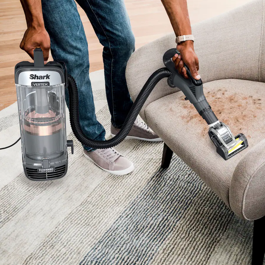 Shark Vertex DuoClean PowerFins Upright Vacuum with Powered Lift‑Away & Self‑Cleaning Brushroll, Rose Gold — Rose Gold