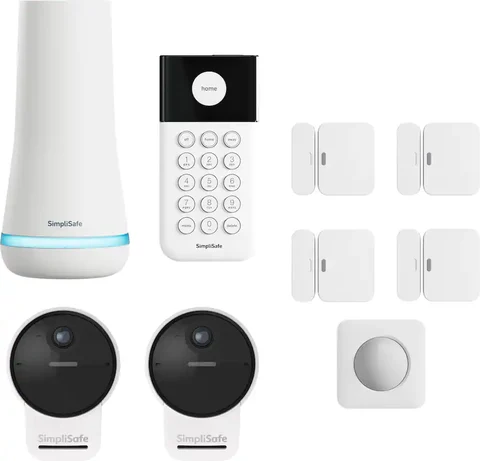SimpliSafe 9‑Piece Outdoor Home Security System, White