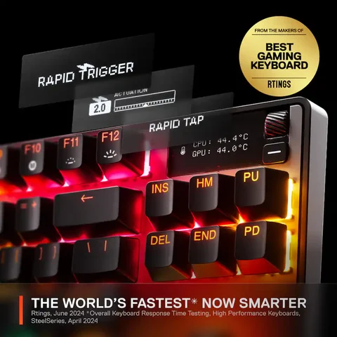 SteelSeries Apex Pro TKL Gen 3 Wireless Mechanical Gaming Keyboard with OmniPoint Adjustable HyperMagnetic Switches and Rapid Tap Black