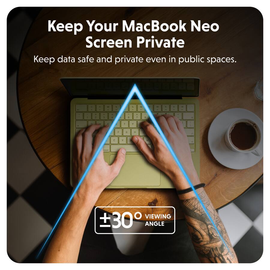 Targus HyperShield Magnetic Privacy Screen for MacBook Neo, Black — Black