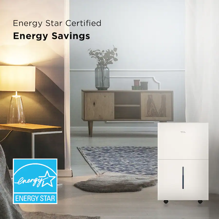 TCL 4,500 sq. ft. 50‑Pint Smart Dehumidifier, White — White