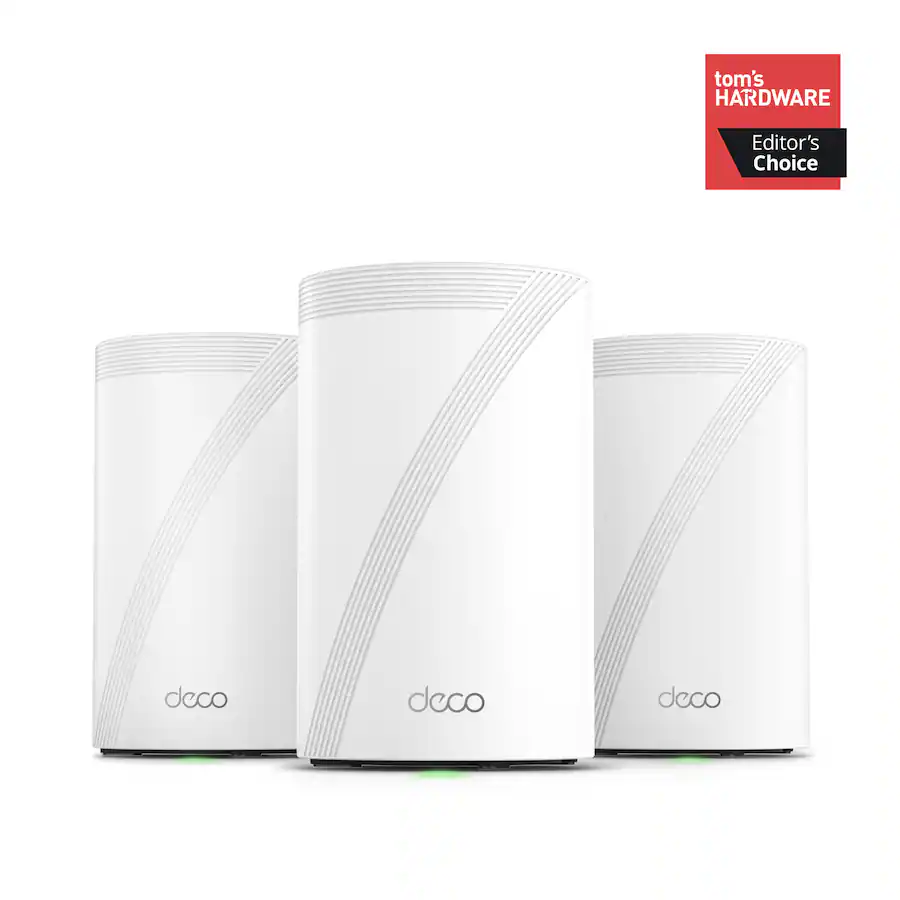 TP-Link Deco 7 Pro BE11000 Tri-Band Wi‑Fi 7 Whole Home Mesh Router System (Deco BE65 Pro), 3-Pack, White — White